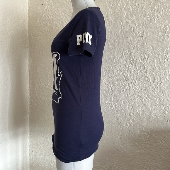 Victoria’s Secret Pink MLB Milwaukee Brewers Blue White Wisconsin 1970 T-Shirt S - Picture 2 of 7